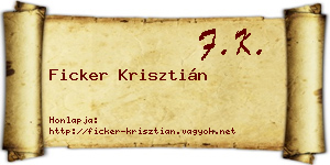 Ficker Krisztián névjegykártya