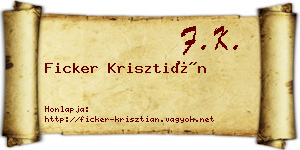 Ficker Krisztián névjegykártya